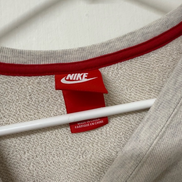 Nike Men's Crewneck Sweater - Gray, Red, and Green - Picture 8 of 9